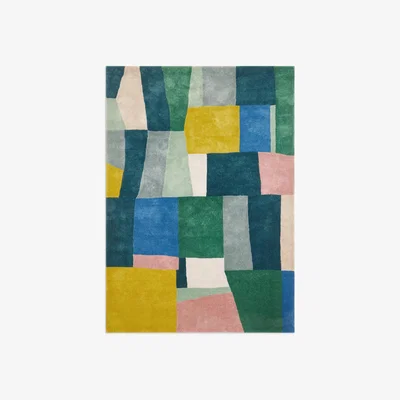 John Lewis John Lewis ANYDAY Recycled PET Colour Block Stripe Rug, Multi