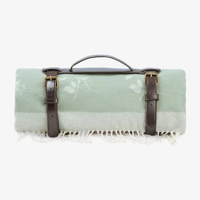 John Lewis Sophie Allport Rose Knitted Picnic Rug, Green