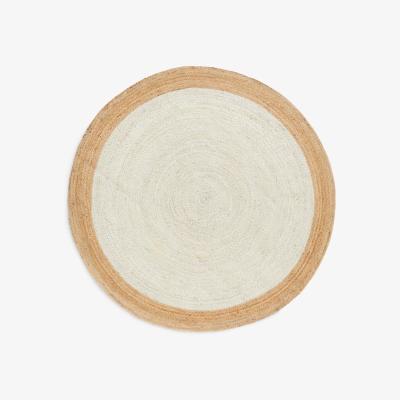 John Lewis John Lewis & Partners Jute Framed Rug, Ivory, Dia. 200 cm