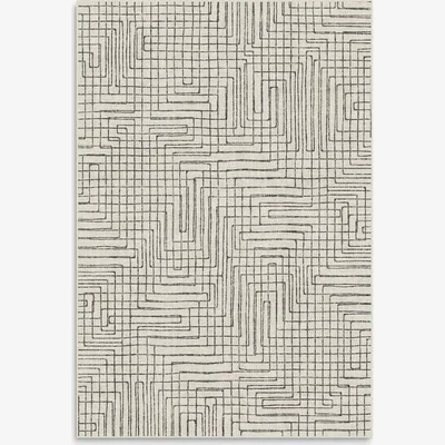 John Lewis Ruggable Strimma Rug, Black/Cream
