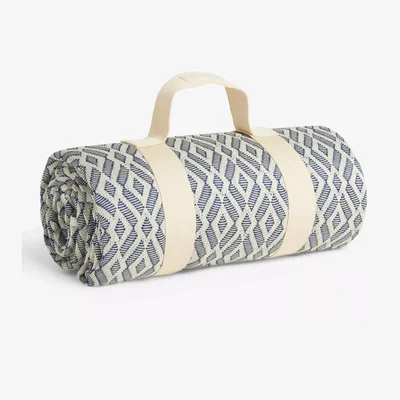 John Lewis John Lewis Lisbon Tile Extra Large Picnic Rug, Blue