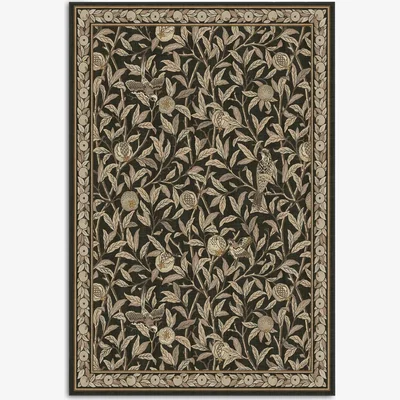 John Lewis Ruggable x Morris & Co. Bird & Pomegranate Rug, Soft Black
