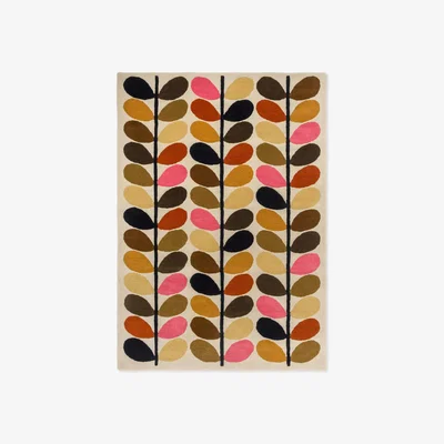 John Lewis Orla Kiely Linear Stem Wool Rug, Autumn