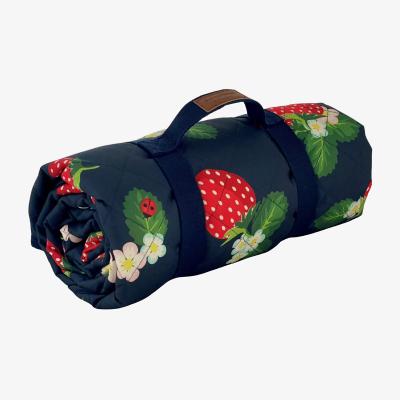 John Lewis Navigate Strawberries & Cream Extra Large Picnic Rug, Navy/Red