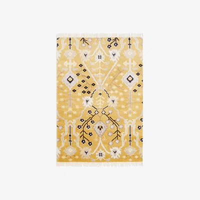 John Lewis John Lewis Geometric Floral Hand Knotted Rug, Mustard, L180 x W120 cm