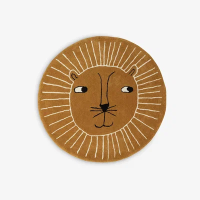 John Lewis OYOY MINI Lion Rug, Brown, Dia.95cm