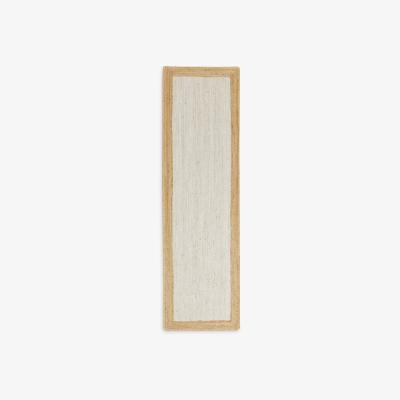 John Lewis John Lewis & Partners Jute Framed Runner Rug, Ivory, L240 x W70 cm