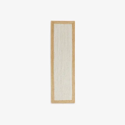 John Lewis John Lewis & Partners Jute Framed Runner Rug, Ivory, L240 x W70 cm