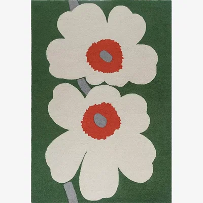 John Lewis Marimekko Unikko Floral Rug, Green