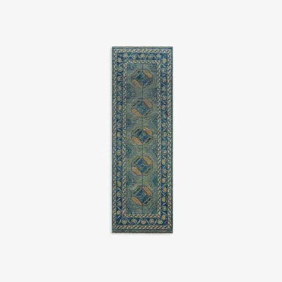 John Lewis Gooch Luxury Afghan Esari Runner Rug, Blue, L240 x W80 cm