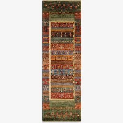 John Lewis Gooch Oriental Loribaft Runner Rug, L257 x W81 cm, Green