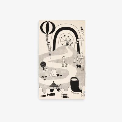John Lewis OYOY MINI Mr. Megalodon Adventure Rug, Black/White, L150 x W90cm