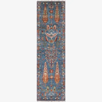 John Lewis Gooch Oriental Pictorial Runner Rug, Blue, L243 x W70 cm
