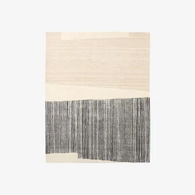 John Lewis west elm Durban Stripe Rug, Charcoal