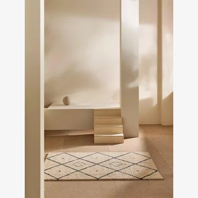 John Lewis MADE Mona Geometric Diamond Rug, White/Black, L170 x W120 cm