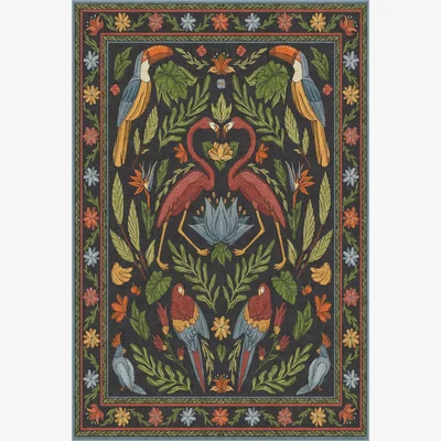 John Lewis Ruggable Iris Apfel Birds Of A Feather Rug, Multicolour