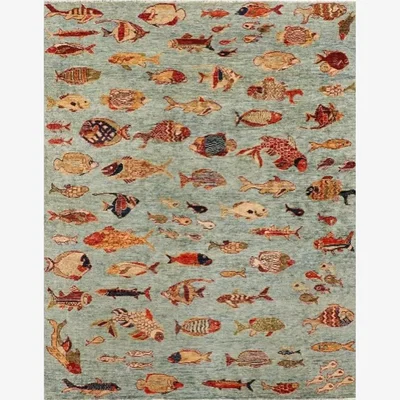John Lewis Gooch Oriental Fish Rug, Blue, L193 x W150 cm