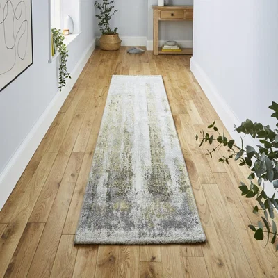 Knees Think Rugs Brooklyn 8595 Ivory/Yellow  -  60cm x 230cm Rug