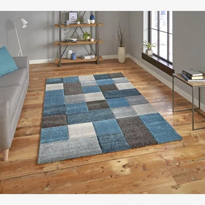 Knees Think Rugs Brooklyn 646 Blue/Grey - 120 x 170 Rug