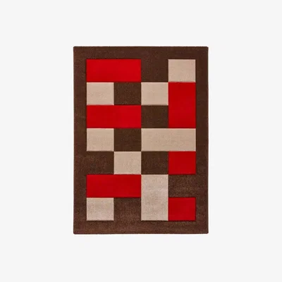 Knees Think Rugs Brooklyn BRK04 Beige/Red - 060 x 120 Rug