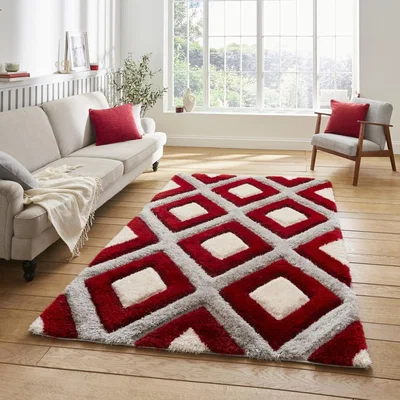 Knees Think Rugs Olympia GR224 Grey/Red - 120 x 170 Rug