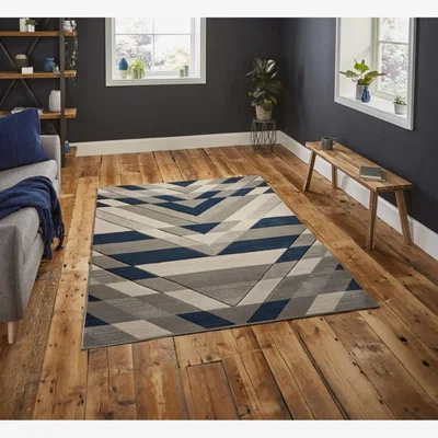 Knees Think Rugs Pembroke G2075 Grey/Blue  -  80cm x 150cm Rug
