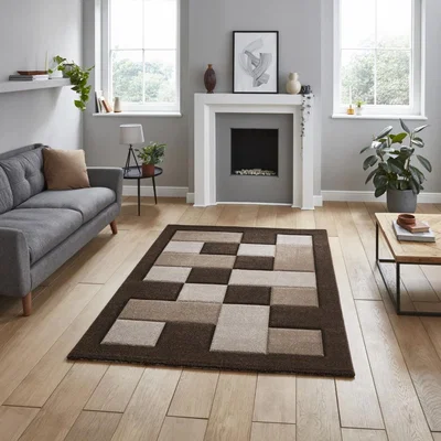 Knees Think Rugs Brooklyn BRK04 Brown/Beige - 060 x 120 Rug