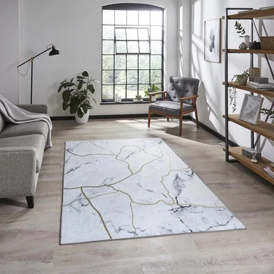 Knees Think Rugs Force K7281 Ivory/Gold - 120 x 170 Rug