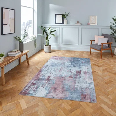 Knees Think Rugs Rio G5536 Grey/Rose - 120 x 170 Rug