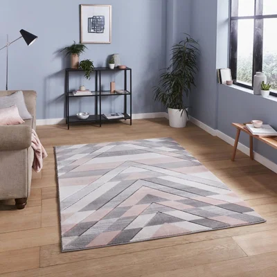 Knees Think Rugs Pembroke G2075 Grey/Rose - 120 x 170 Rug