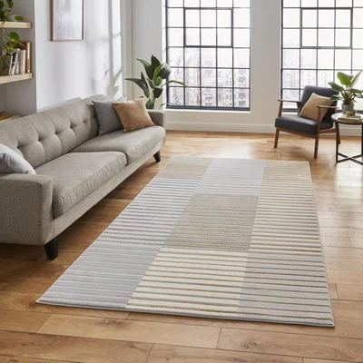 Knees Think Rugs Apollo 2681 Grey/Gold  -  120cm x 170cm Rug