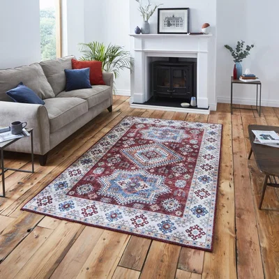 Knees Think Rugs Topaz G4705 Red  -  120cm x 170cm Rug