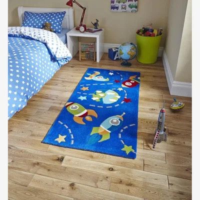 Knees Think Rugs Hong Kong 6149 Blue  -  70cm x 140cm Rug