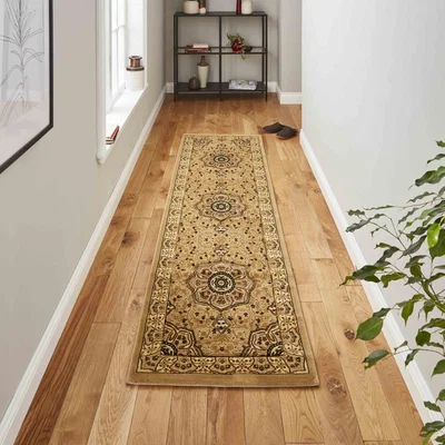 Knees Think Rugs Heritage 4400 Beige  -  67cm x 240cm Rug