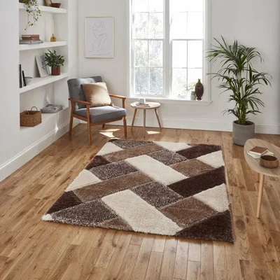 Knees Think Rugs Olympia 2239 Beige/Brown  -  80cm x 150cm Rug
