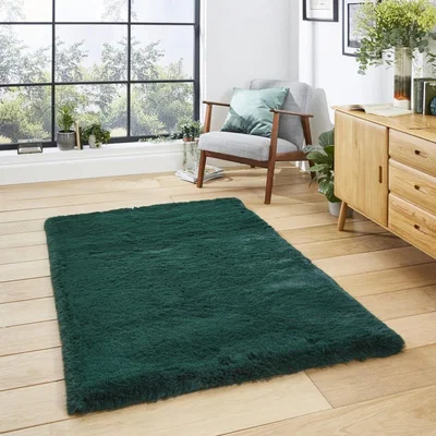 Knees Think Rugs Super Teddy Jewel Green - 060 x 120 Rug