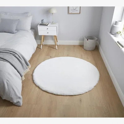 Knees Think Rugs Teddy Ivory Circle  -  120cm x 120cm Rug