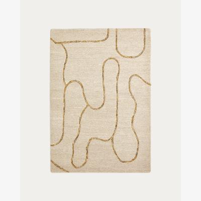 Kave Home Magin wool rug in beige and mustard 160 x 230 cm