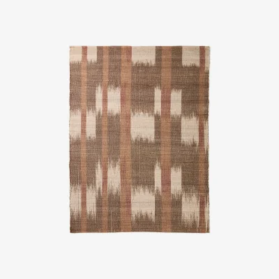 Kave Home Domira jute rug with multicoloured ikat graphic 200 x 300 cm