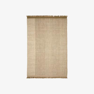 Kave Home Blart beige wool rug with contrasting side stripe 160 x 230 cm