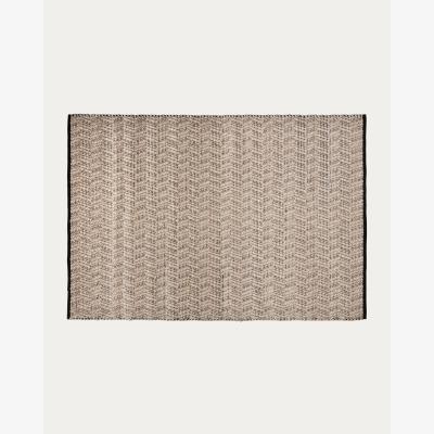 Kave Home Neida rug in brown wool, 160 x 230 cm