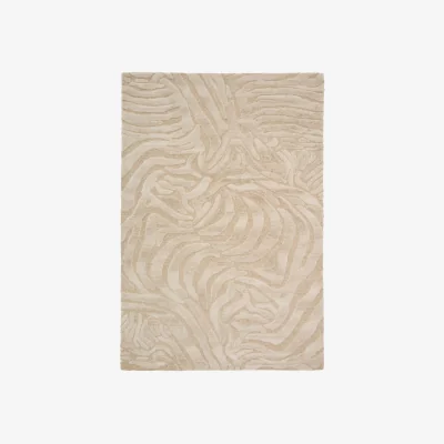 Kave Home Tribet zebra jacquard wool rug 160 x 230cm