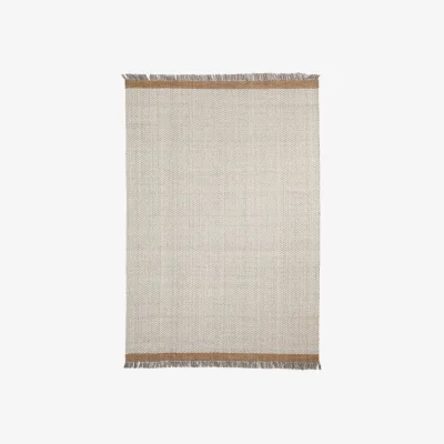 Kave Home Brina beige herringbone jacquard wool rug 230 x 160cm