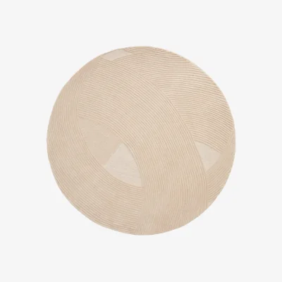 Kave Home Domm beige wool rug, Ø 200 cm