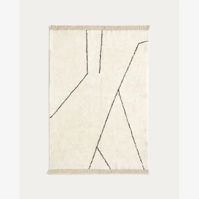 Kave Home Mijas black and white cotton rug 160 x 230 cm