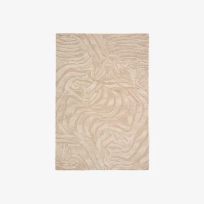 Kave Home Tribet zebra jacquard wool rug 200 x 300cm