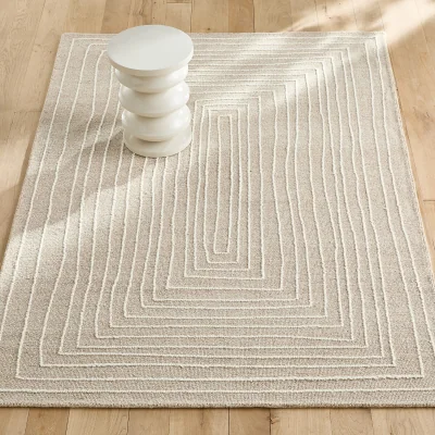 La Redoute Ikar Hand-Tufted Embroidered Wool Rug