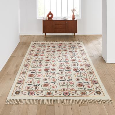 La Redoute Aristis Floral 100% Cotton Flat Woven Rug