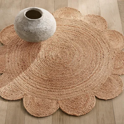 La Redoute Hempy Round 120cm Diameter Hand Woven 100% Jute Rug