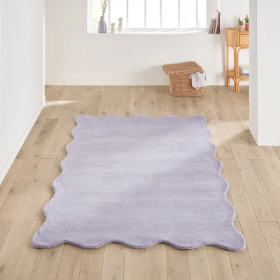 La Redoute Scalero Scalloped 100% Wool Rug